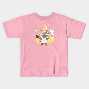 Angry cat ready to fight Fitted Kids T-Shirt